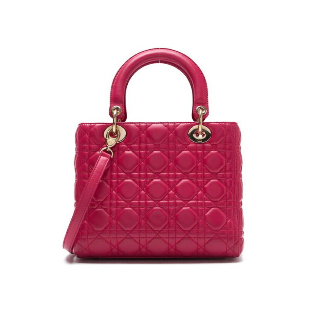 Dior Lady Cannage Handbag Pink Lambskin - Picture 4 of 8